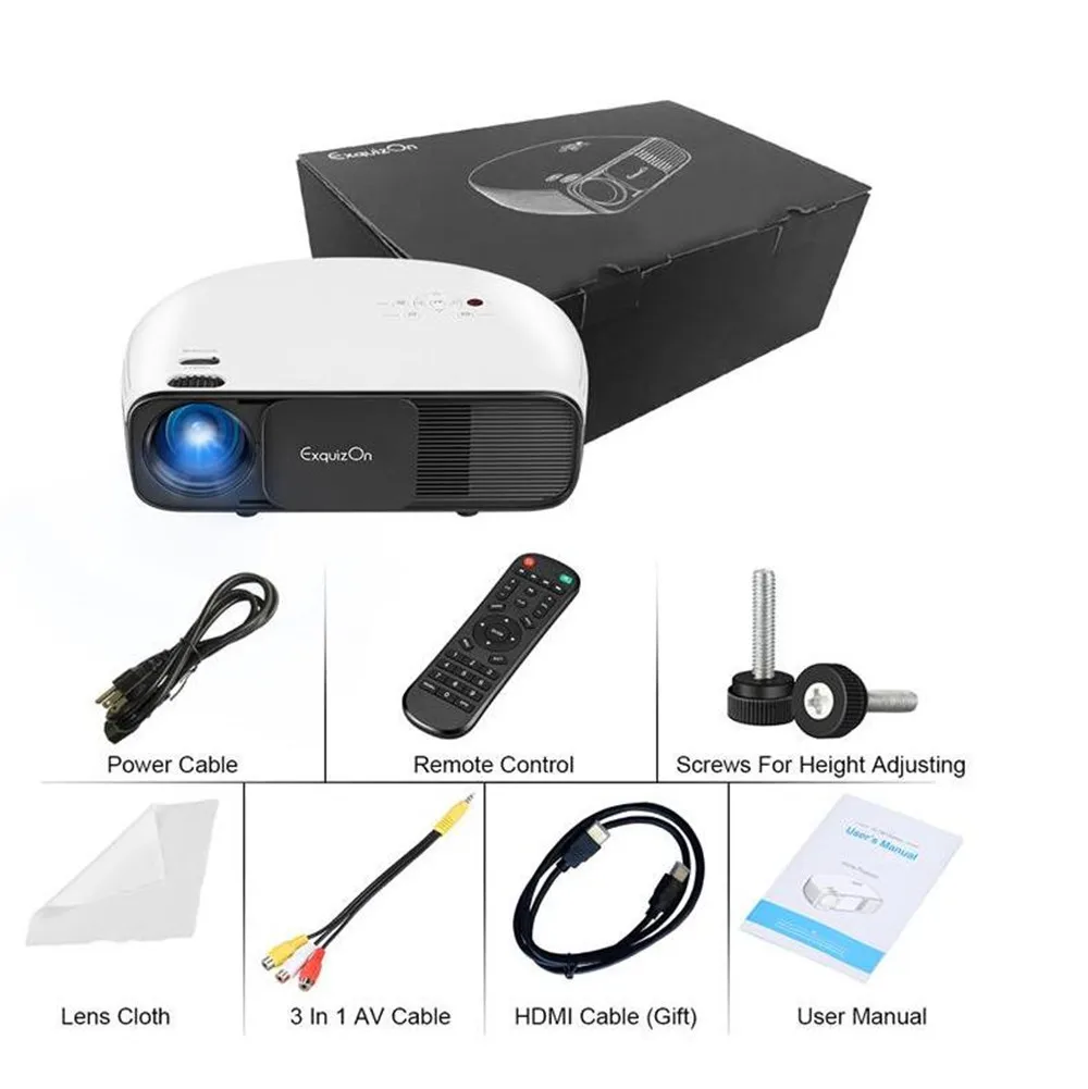 Exquizon CL760 3200 люмен 1280*800 проектор Поддержка аудио видео 1080 P HD Проектор для