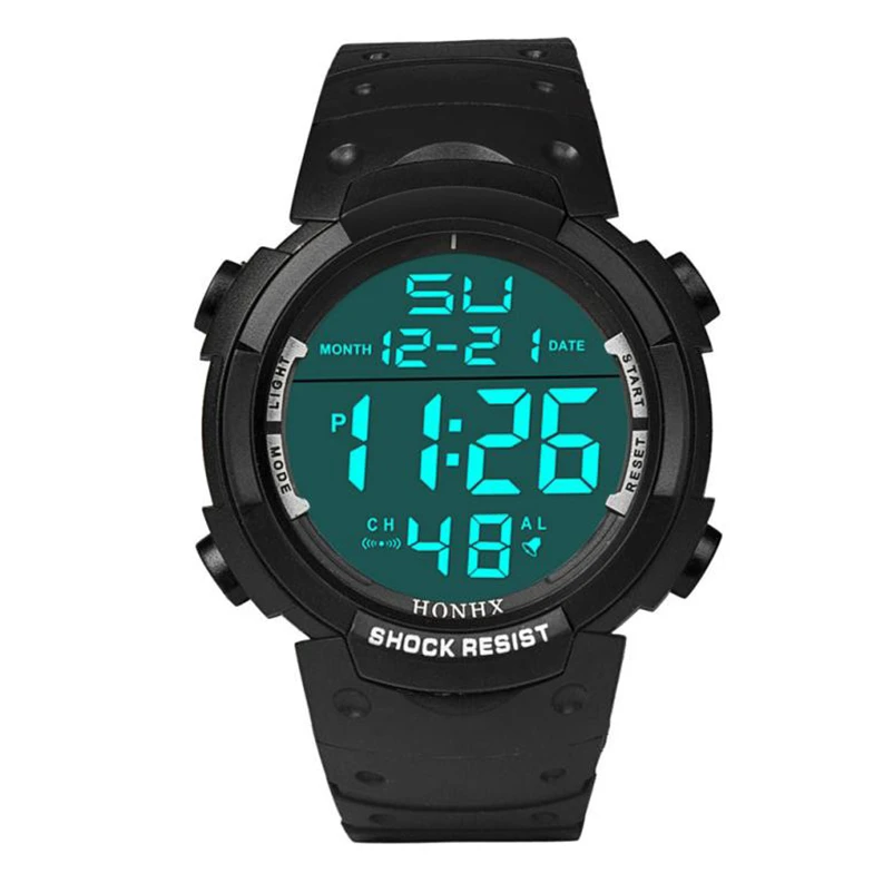 HONHX Fashion Sport Waterproof Men's Boy LCD Digital Stopwatch Date
