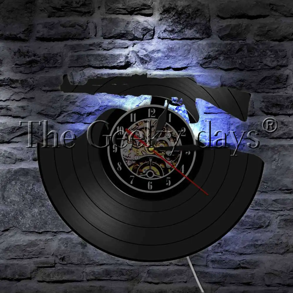 

Виниловые настенные часы с фонариком и подсветкой