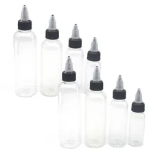 10 шт./лот, пластиковый контейнер, 30 мл, 60 мл, 100 мл, 120 мл, аэрограф, флаконы с чернилами, кристально чистый, запасной флакон с чернилами