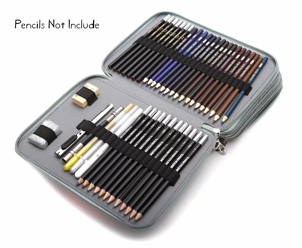 Billig 184 Slot Tragbare Farbigen Bleistift Fall Halter Wasserdichte Große Kapazität PU Leder Bleistift Tasche Für Studenten Geschenke Kunst Liefert