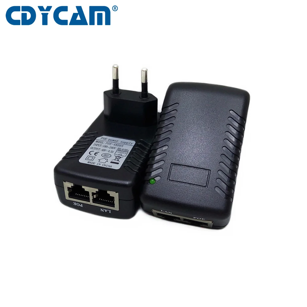 Настенный адаптер видеонаблюдения Cdycam 48 В 0 5a 24 Вт POE Инжектор Ethernet IP камера