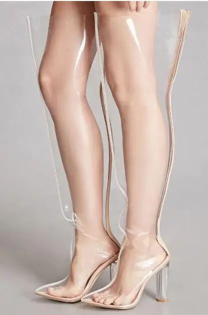 transparent pvc boots