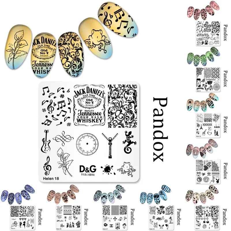 New Square 20 Styles Nail Art Stamp Stamping Plate 6cm Polish Design Print Manicure Nail Template