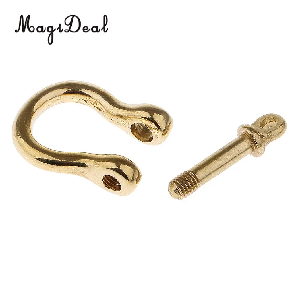 MagiDeal 1 Piece Brass O Shape Shackle Outdoor Rope Paracord Bracelet Buckle Large for Camping Hiking Safety Survival Shackle