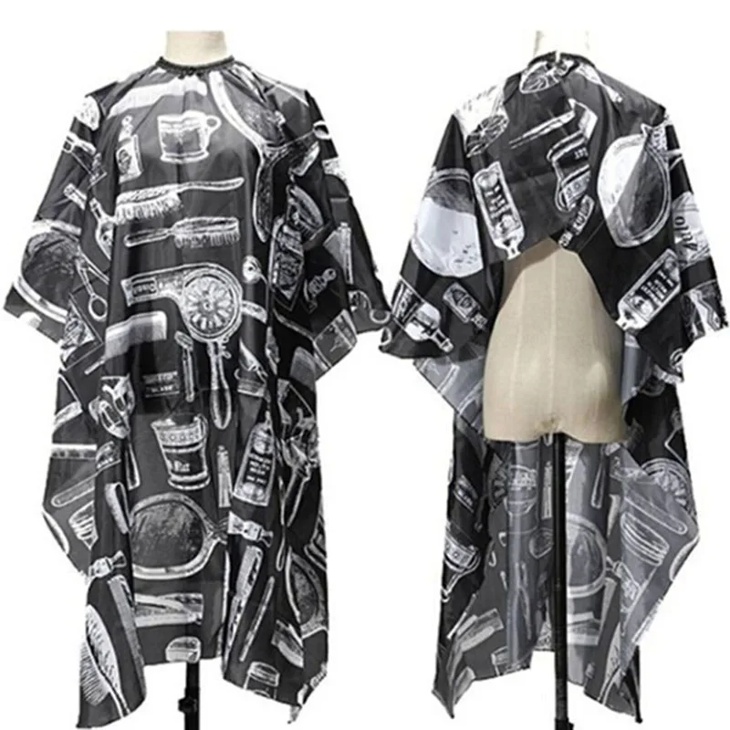 

Black Adult Salon Hair Cut Hairdressing Barbers Hairstylist Cape Gown Waterproof Barber Wai Cloth Hairdresser Cloth Wrap