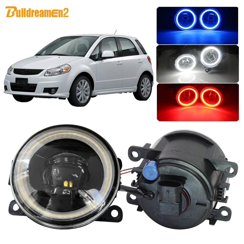 

Buildreamen2 For Suzuki SX4 (EY, GY) 2006-2014 Car H11 LED Fog Light Kit Angel Eye Daytime Running Light DRL 12V Accessories