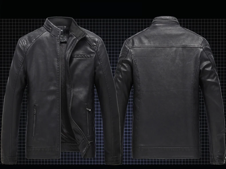 black leather jacket mens Plus Size 5XL 6XL Brand Motorcycle Leather Jackets Men Autumn & Winter Men Leather Clothing Jackets Male Business Casual Coats mens leather bomber jacket