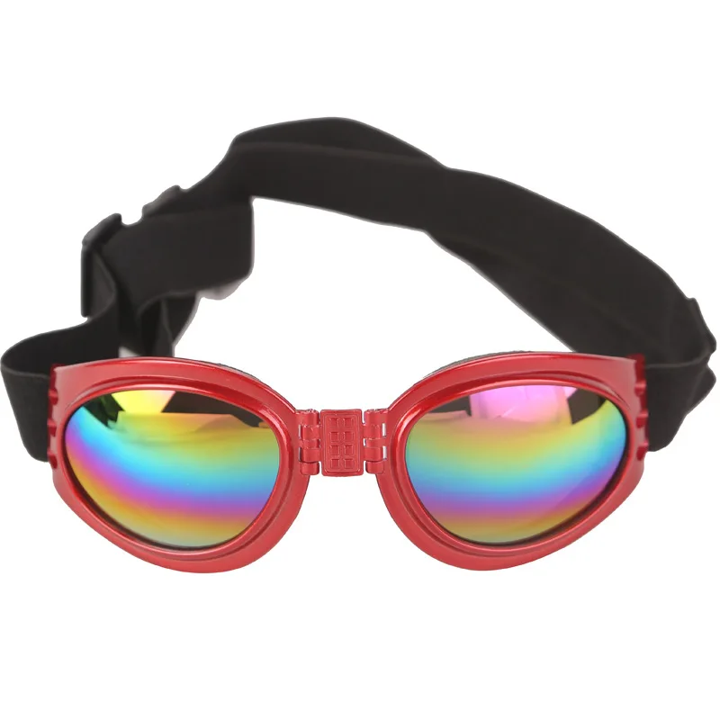 Складные солнечные очки для собак, очки для животных, защитные очки для собак, УФ солнцезащитные очки, 6 цветов, крутые Защитные солнцезащитные очки для собак - Цвет: Красный