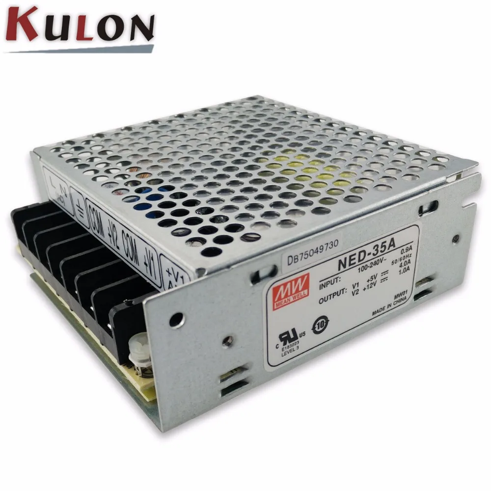 

Original Mean well NED-35B 35w Dual output 5V 0.5~4.0A 12V 0.2~1.3A Meanwell power supply Free Shipping