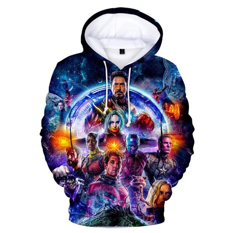 Avengers Endgame Oversized Hoodie Men Advanced Tech 3D Print Hooded Mens Hoodies and Sweatshirts Streetwear Male Pullover Tops