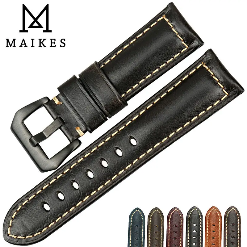 Аксессуары для часов MAIKES ремешок из вощеной коровьей кожи ручной работы 20 мм 22 24 26