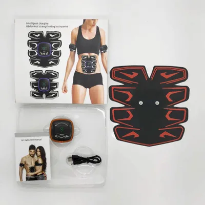 Rechargeable Abdominal Muscle Stimulator Trainer With Display Sport Press Absence Gym Equipment Fitness Apparatus EMS Abdominal - Цвет: 2PCS without box