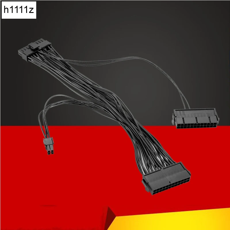 ATX Mining 30cm 24 Pin Dual PSU Power Supply Extension Cable for Computer Adaptor Cable Connector for Miner Mining 24Pin 20+4pin