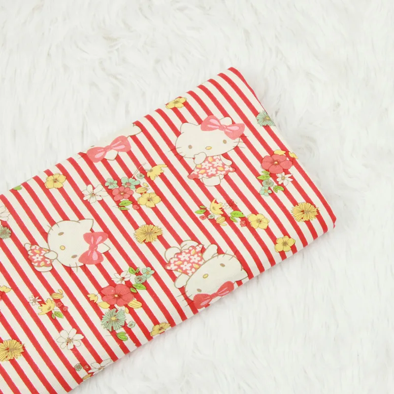 

half meter twill cartoon cat print fabric, handmade DIY garment dress children cloth 100% cotton soft close to skin B440