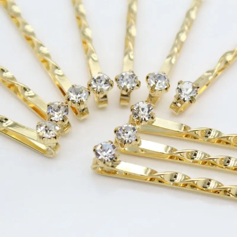 

6 Pcs/set New Rhinestone Gold Word Clip Women Girls Thread Twist Hairpin Bangs Clips Simple Hair Accessories Jewelry