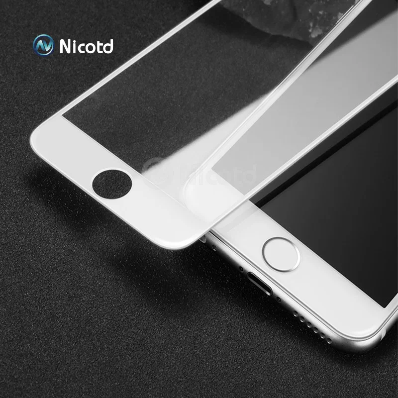 Nicott 10 шт./лот 3D изогнутое углеродное волокно мягкий край закаленное стекло для iPhone 6 6s Plus 3D полный экран протектор для iPhone 7 Plus