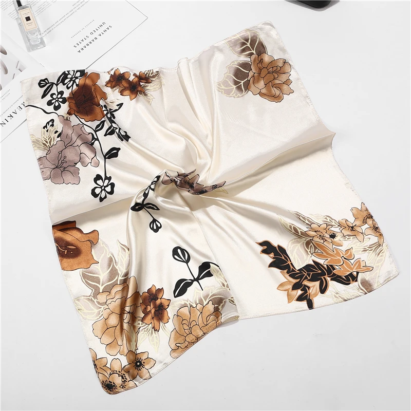 Новый летний роскошный брендовый Шелковый квадратный шарф с цветочным принтом