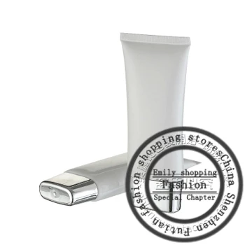 

Free shipping 50pcs,100g white anodized flat plumbing hose cosmetics plumbing hose cream sub-bottling,Squeeze Refillable bottles