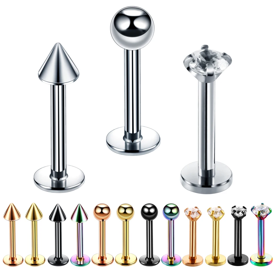 

1PC 16G Steel Labret Monore Rings Lip Stud Cartilage Piercings Ear Helix Stud Tragus Barbell Earring Piercing Sexy Women Jewelry