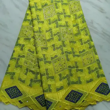 

Latest Nigerian Lace Fabric 2019 Swiss Cotton Lace Net French Tulle Lace With Rhinestones Mesh Women Dress Afrcian Fabric