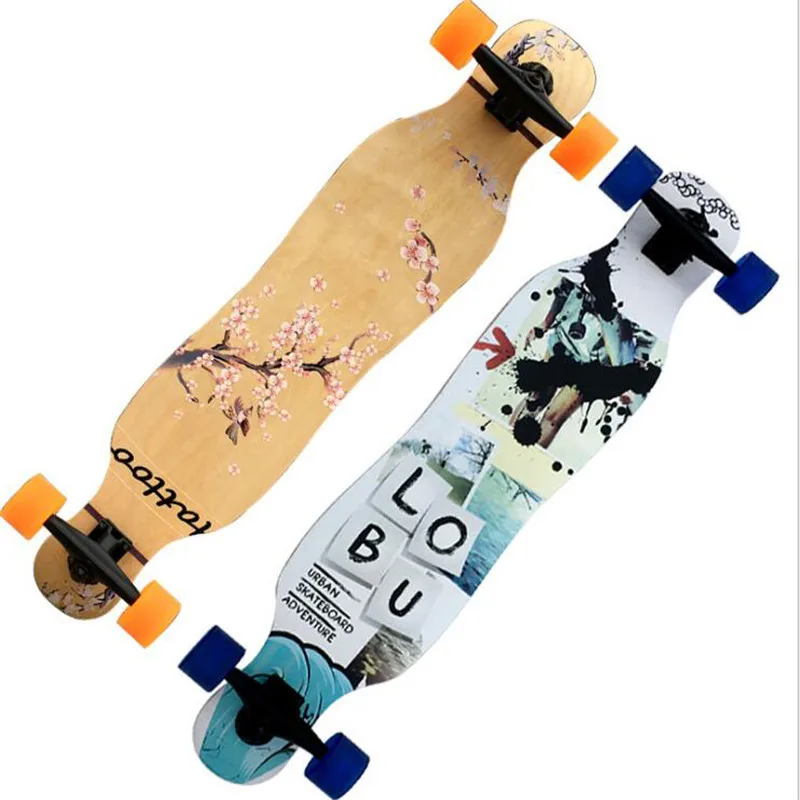 Goedkoop Canadese Maple Professionele Skate Longboard Skateboard 4 Wielen Straat Cruiser Anti shock Downhill Dansen Board Deck