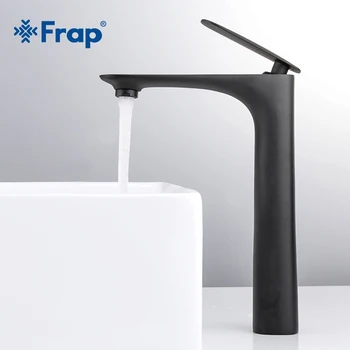 Frap Black Brass Basin Faucet Single Handle Waterfall Basin Mixer Tap Hot & Cold Bathroom Faucets Sink Waterfall Faucet Y10043 bathroom sink faucet waterfall solid brass basin faucets free shipping mixer tap bathroom faucet hot cold mixing valve