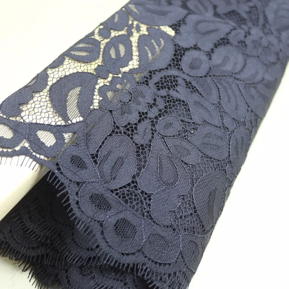 lace fabric water soluble eyelash lace trim 110mm*135mm black sewing