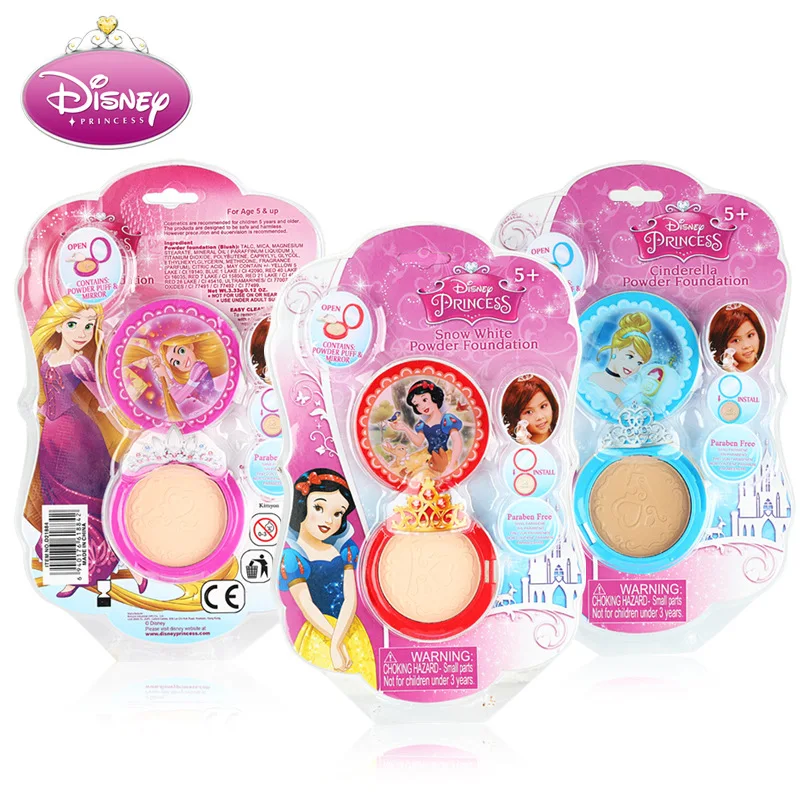 

Disney cartoon princess Children Powder Cosmetics Non-toxic Girl Shimmer Brighten Whitening Makeup Moisturizing Make-up toy gift