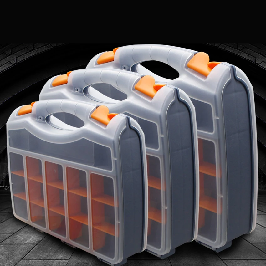 

25/30 grids Portable parts box metal screw storage box hardware parts screwdriver repair vehicle hand tool
