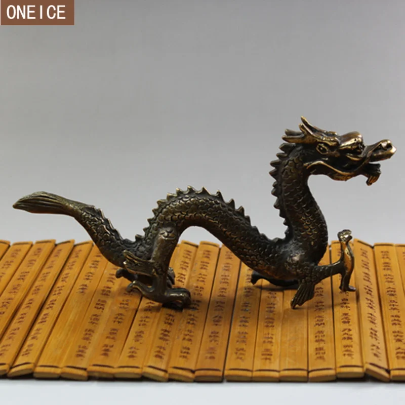 

Creative vintage Dragon sculpture statue home Feng Shui decorative accessories pure copper animal Dragon statue craft gift
