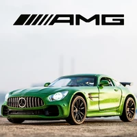 Крутая модель Mercedes AMG GT, фары светятся