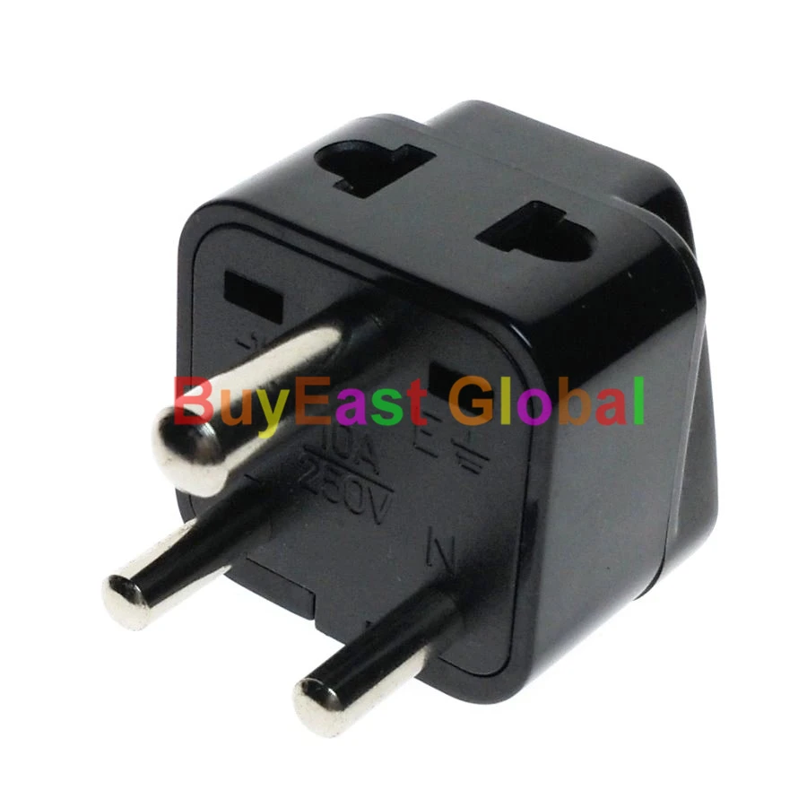 EU Electrical Plug Adapter w// LED Main Switch AC100~250V Mulit Outlet 2 PCS