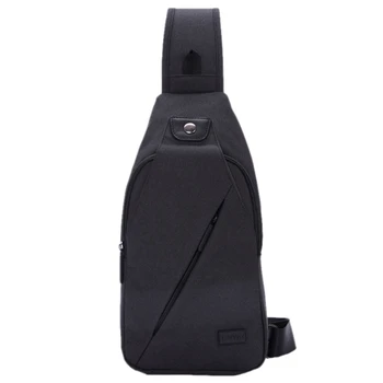 

JHD-Tinyat Casual Functional Men Chest Bag Pack Dual Earphone Jack Men Shoulder Messenger Bags Pack Bag