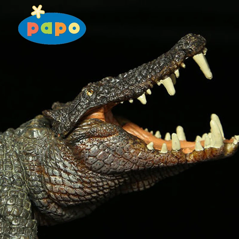 

2016 Papo New Boar Croc The Most Classic Ancient Creatures Crocodile Simulation Animal Toy Collection White Decoration