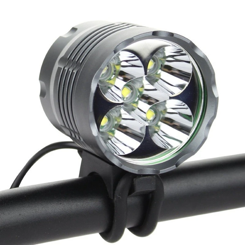 Новинка 5x CREE XM-L T6 велосипедный фонарь 6000 люмен велосипедный передний светильник головной светильник+ 10400 мАч перезаряжаемый аккумулятор велосипедный светильник