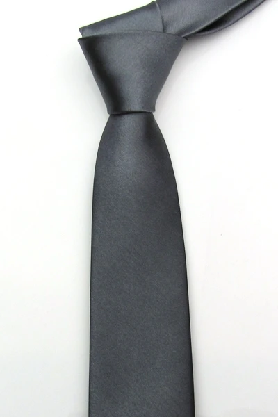 1 шт., Модный Узкий галстук для отдыха со стрелками, Одноцветный сатиновый галстук 5 см, брендовый мужской галстук - Цвет: dark gray