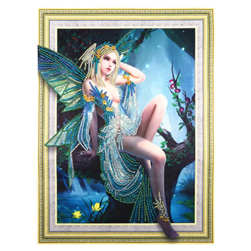 

5D DIY Diamond Painting Cartoon Elf Beauty Girl Animal Pattern Special Shape Diamond Cross Stitch Crystal Round Diamond Mosaic