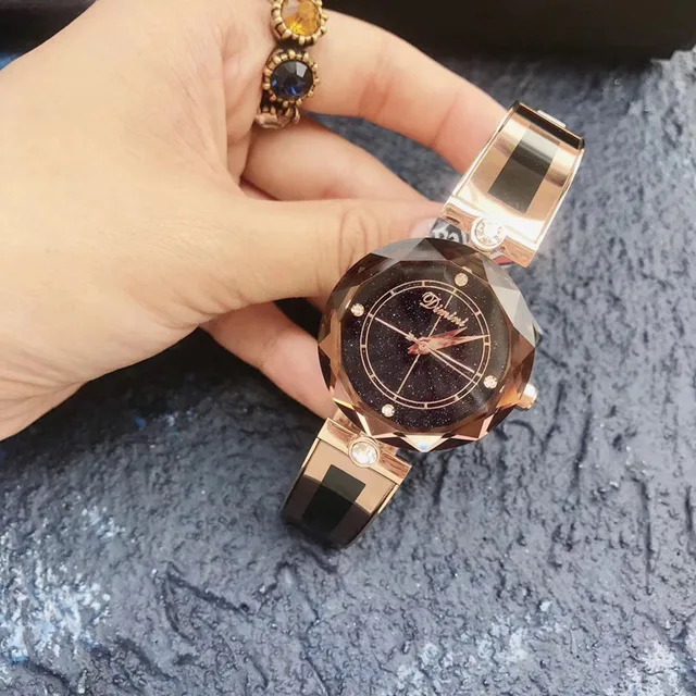 Personalized Multi Faceted Glass Crystal Watches for Women Summer Fashion Bracelet Watch Anti Fade Noble Purple Wrist watch 3Bar