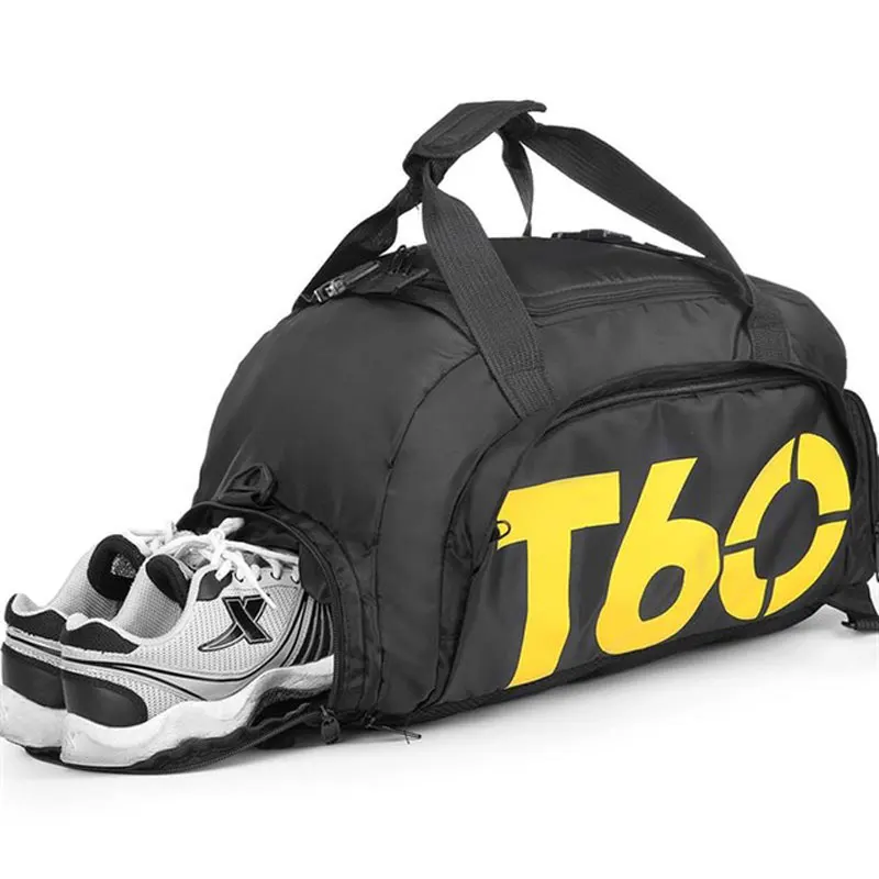 Спортивная сумка Для мужчин и Для женщин спортивные Портативный Фитнес сумка Водонепроницаемый мешок открытый независимых пространства мешок для обуви Скрытая рюкзак T60