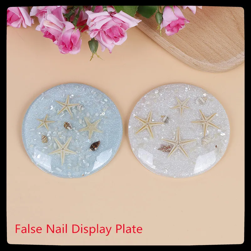 False Nail Tips Display Plate Starfish Shell Stand Board Shooting 3D Nail Showing DIY Manicure Tool Ocean Star Nail Art Display