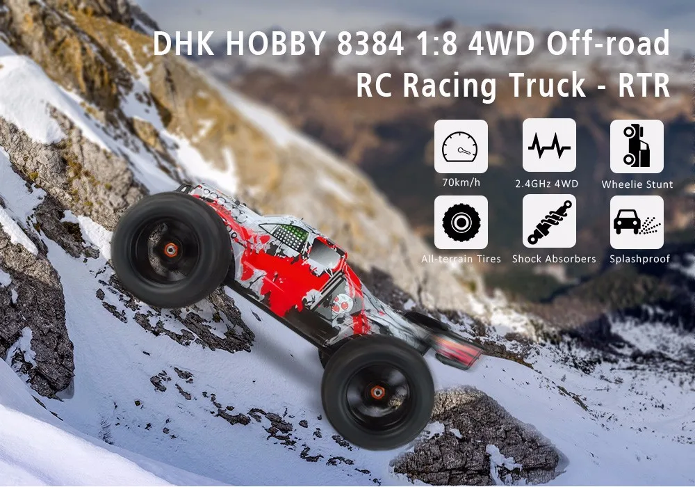 DHK HOBBY 8384 1:8 4WD внедорожник гоночный грузовик RTR 70 км/ч/колесо/высокий крутящий момент сервопривод RC автомобиль монстр грузовик высокая скорость гоночный автомобиль