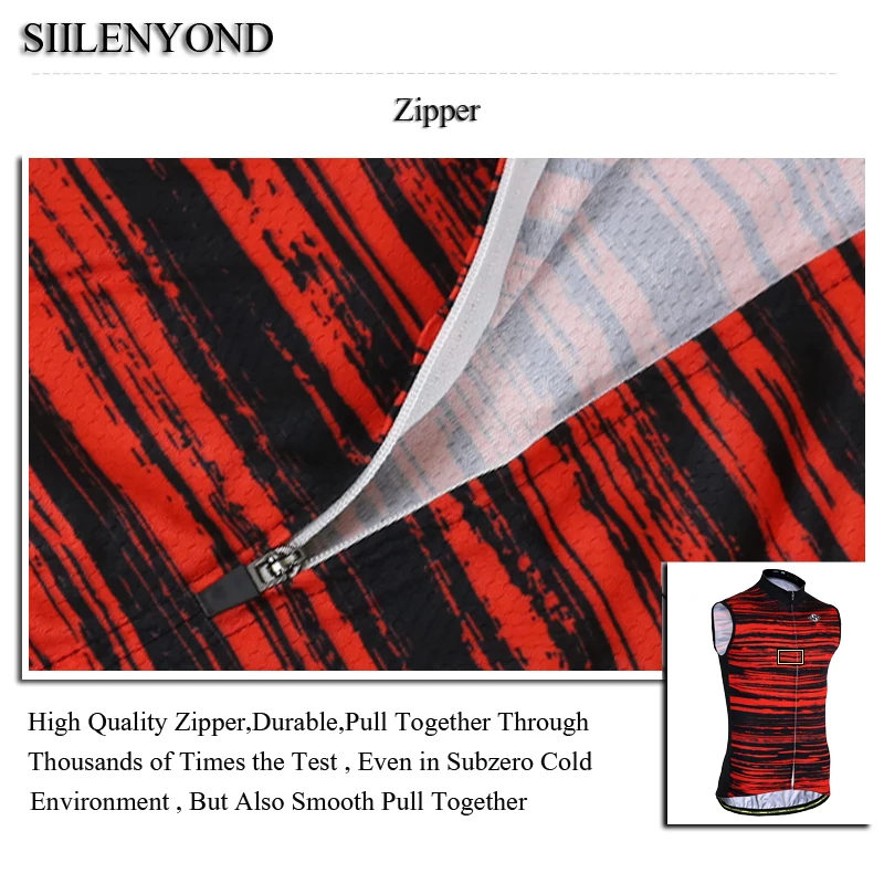 Siilenyond Pro Sleeveless Cycling Jersey Mountain Bicycle Cycling Vests MTB Bike Cycling Wear Quick-Dry Summer Cycling Clothing