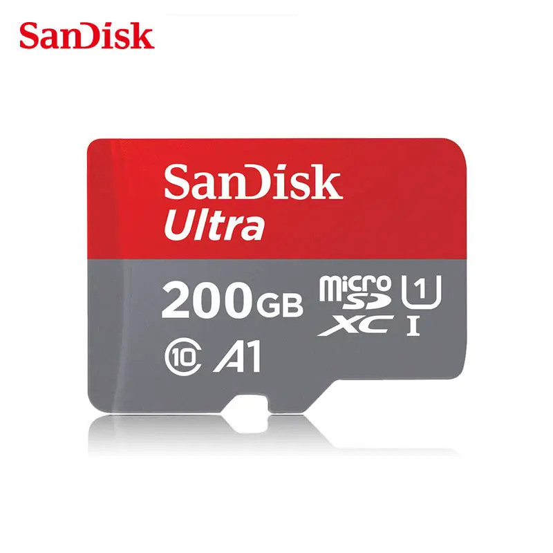 Карта памяти sandisk Ultra 32 Гб 64 Гб 128 ГБ 200 ГБ 256 ГБ micro SD Class 10 microSDHC/SDXC TF карта 98 МБ/с./с 100 МБ/с./с для мобильного телефона БПЛА - Емкость: A1-TF-200G-100M-C10