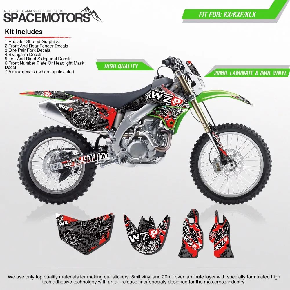 

Background 3m Stickers wraps for motorcycle KX KLX KXF F 85 100 250 450 cc 2004-2006 year Motocross Enduro Dirt bike MX FMX