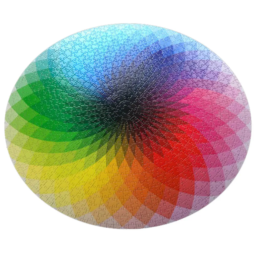 1000 шт./компл. красочные радужные круглые геометрические фотообои для взрослых детей DIY обучающая игрушка головоломка бумага