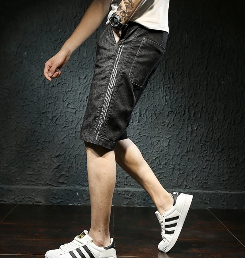 Knee Man Shorts Bermuda Jean Breeches Men  (5)