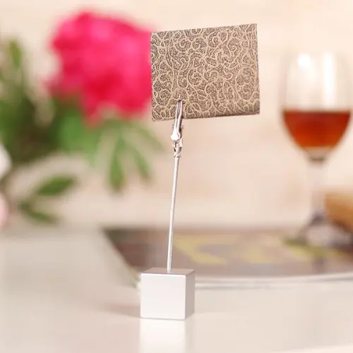 SOSW-Cube Wire Memo Holder paper Note Clip(серебристо-серый