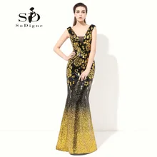Vestido de baile 2018 Paetês de Ouro Vestido de Noite Formal Barato Mermaid Lace-up Longa-brilho-vestido Vestido De Formatura Custom Made