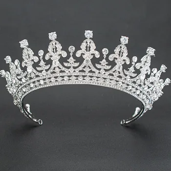 

Real Austrian Crystals Rhinestone Wedding Bridal 2/3 Round Tiara Crown Hair Accessories Jewelry 05365L